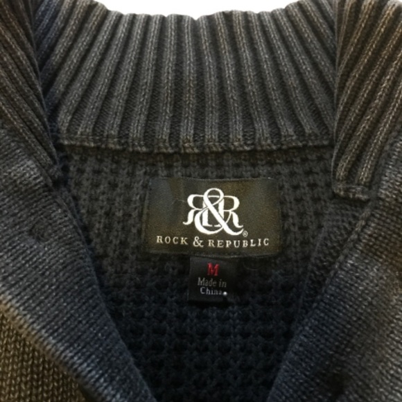Rock & Republic mock neck button up sweater - Picture 4 of 5